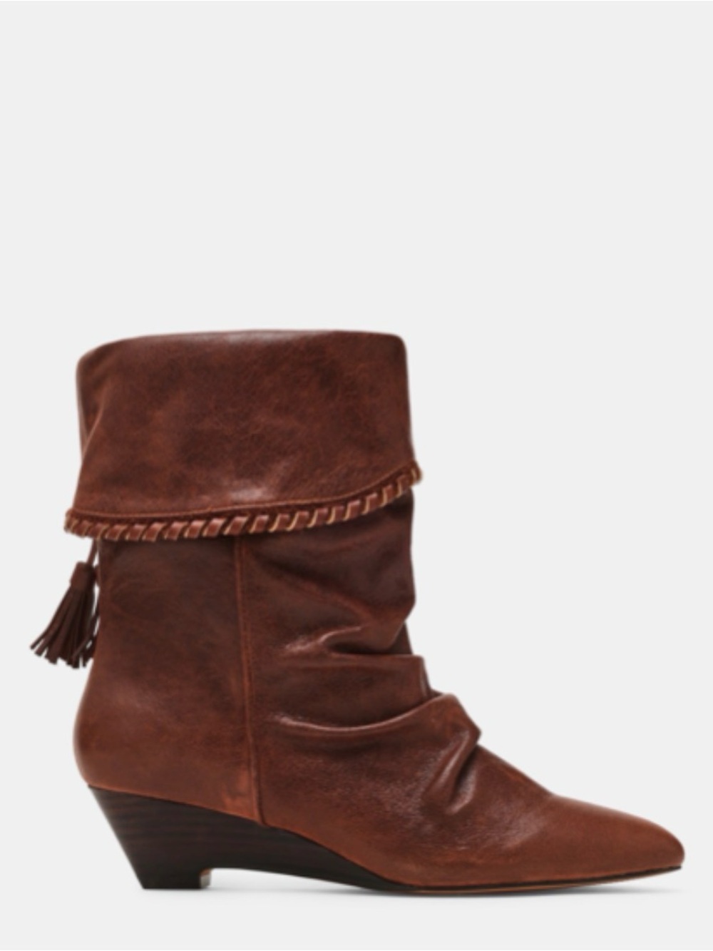 Steve Madden Brown Slouchy Tassel Ankle Boots